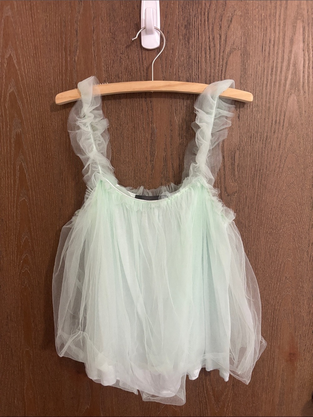 Sunday in Brooklyn Mint Green Ruffle Tulle Tank Top